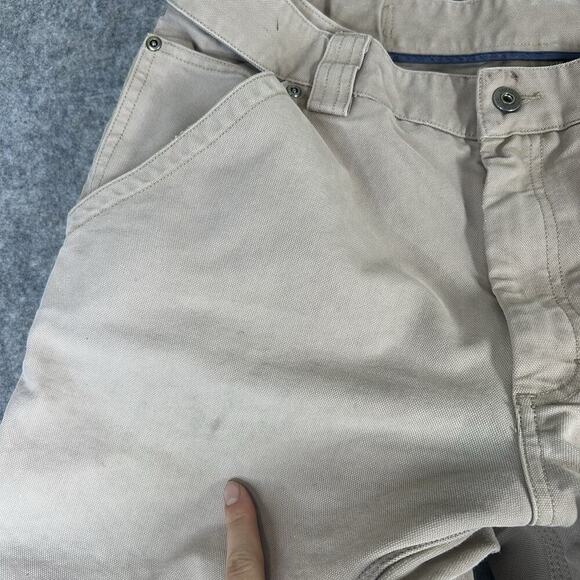 Duluth Trading Co Cargo Pants Mens 36X30 Beige Khaki Straight Leg Workwear Flaws - Picture 11 of 13